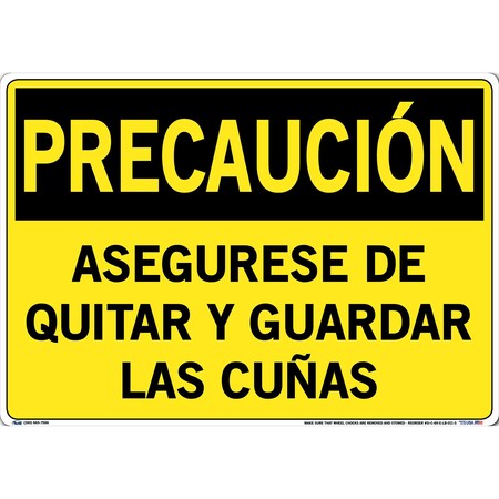 Vestil Vinyl Label Sign, 14-1/2" Height, 20-1/2" Width, Vinyl Label, Rectangle, Spanish SI-C-69-E-LB-011-S